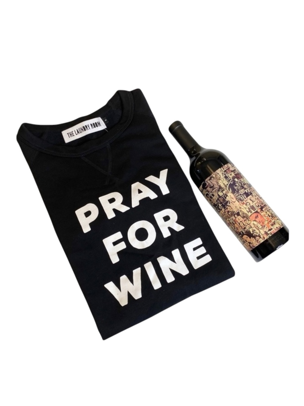 new The Laundry Room ☻︎ Super Soft Pray 4 Wine Graphic Sweatshirt ☻︎ Jet Black S - Picture 9 of 16